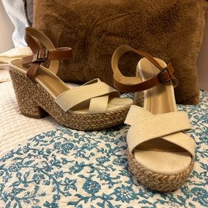 Justfab block heel platform sandal